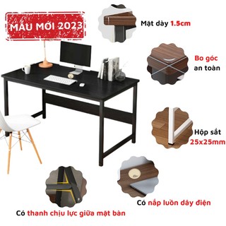 Bàn làm việc kiểu Hàn S-Table, bàn học đơn giản chân sắt 25x25mm chống gỉ bền bỉ, mặt dày 1.5cm chống ẩm chống xước