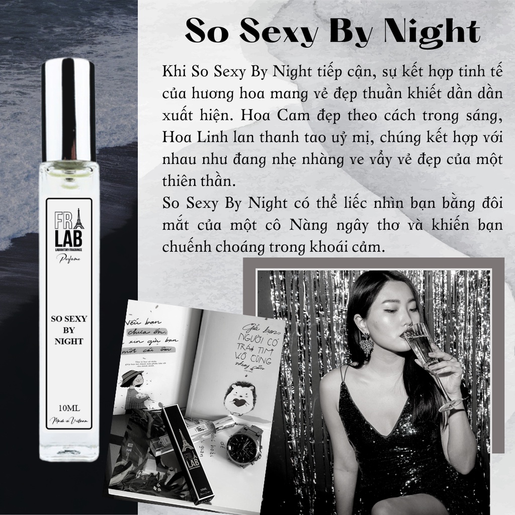 Tinh Dầu Nước Hoa Nữ Fralab So Sexy By Night EDP 10ml, Gợi Cảm, Ngọt Ngào