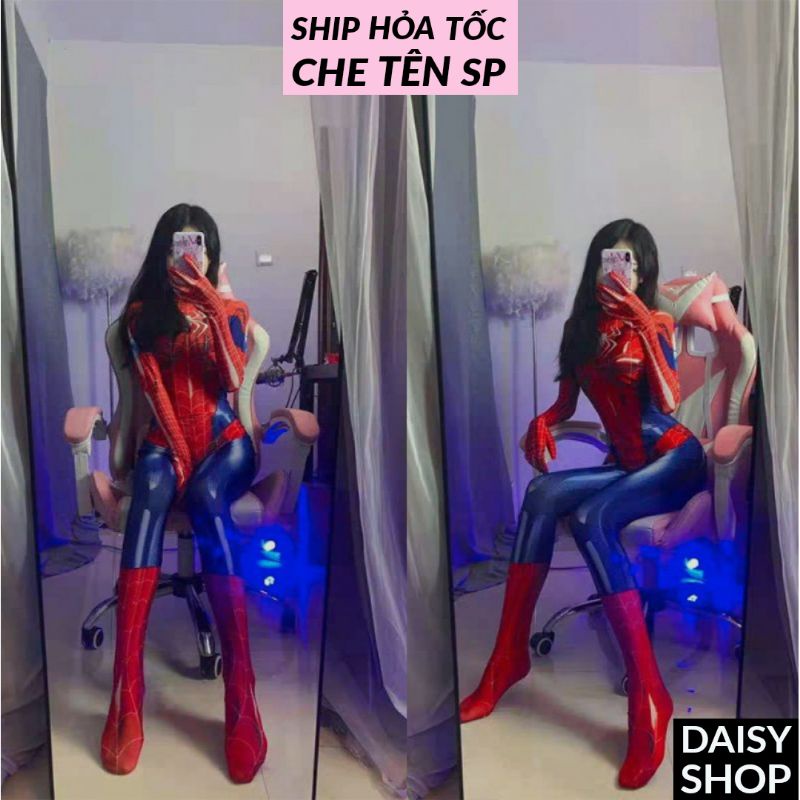 Cosplay người nhện nữ Spider Girl gợi cảm - đồ ngủ bodysuit hóa trang Marvel hở đáy sexy