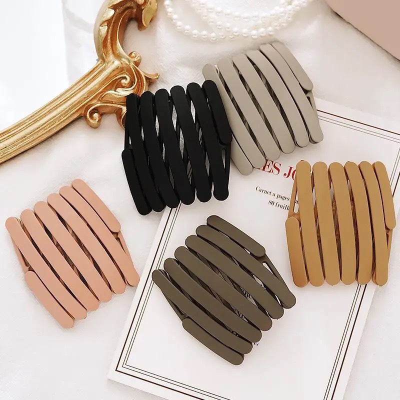 Bờm tóc, cài tóc bằng nhựa được gấp gọn co giãn, cài tóc nhựa bỏ túi siêu tiện lợi khi sử dụng - hqunh303 - H30