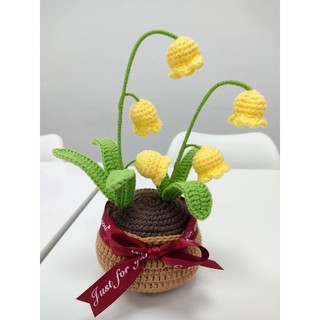 [Hình ảnh thật ] Hoa linh lan bằng len handmade
