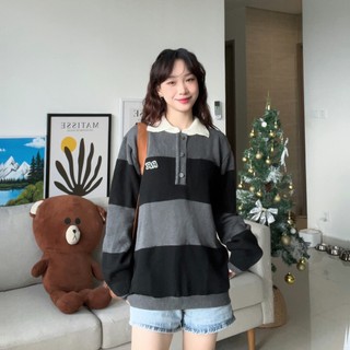 Áo Len Cổ Bẻ RvR MENTAL STRIPES KNIT