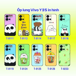 Ốp lưng Vivo Y35 in hình BST chúng ta là gấu và trà sữa - Ốp chống sốc bảo vệ camera