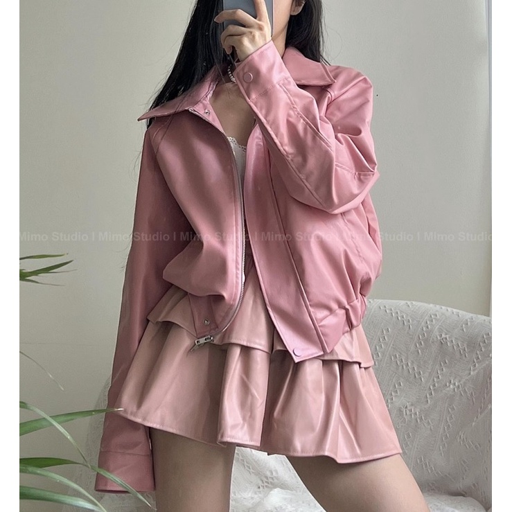 Áo khoác bomber da