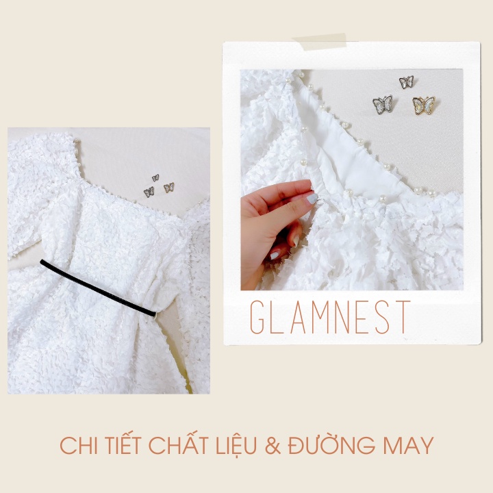 Áo Bầu Ren Bông Nổi Thiết Kế Set Đồ Bầu Dự Tiệc Dạo Phố Váy Bầu Sang Chảnh Glam Nest AS024