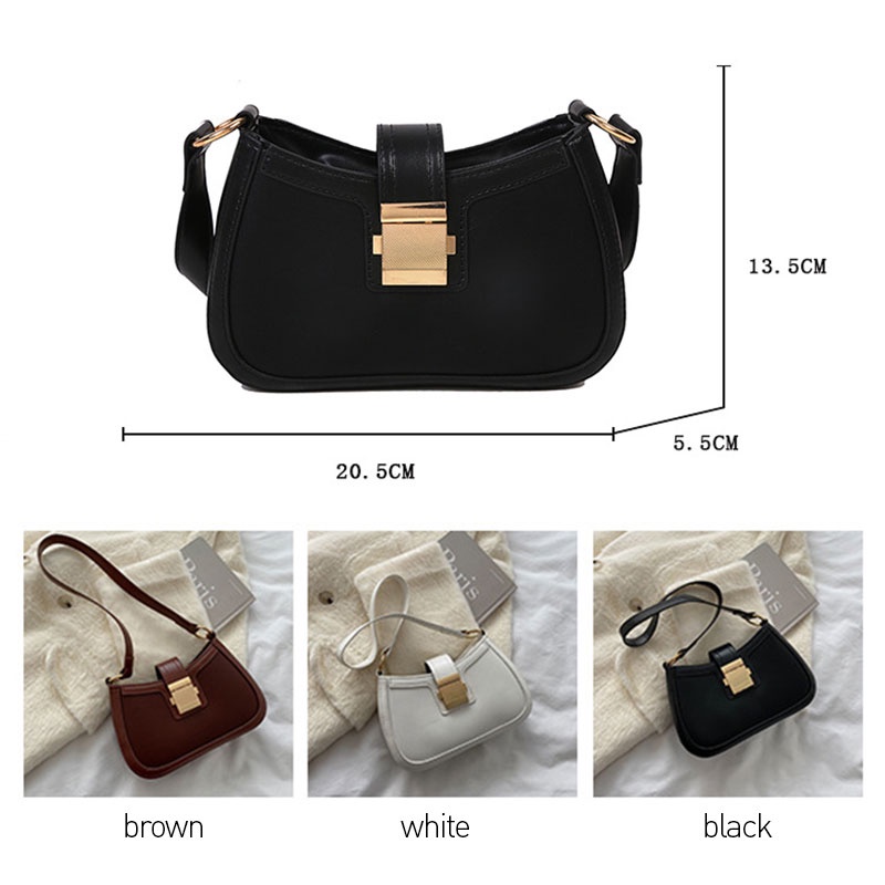 MISCHA Túi Đeo Vai Màu Trơn Phong Cách Hàn Quốc Thời Trang