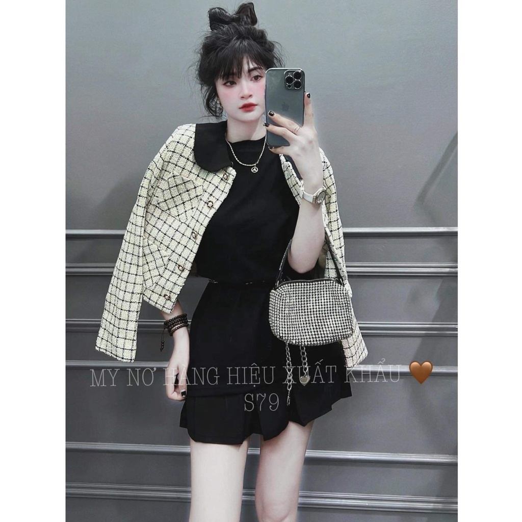 Áo dạ nữ cổ bèo màu sữa BN253