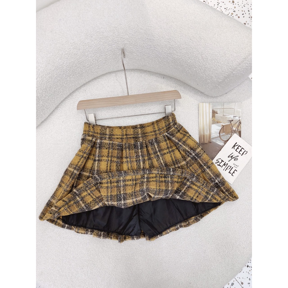 S84 - SET DẠ CARO VÀNG ĐEN