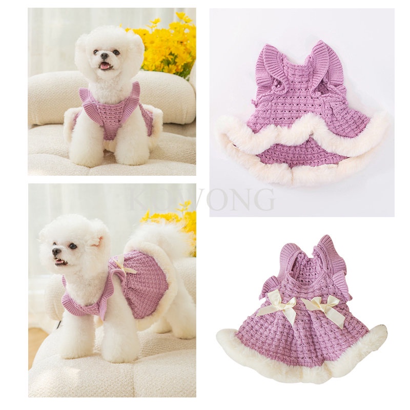 Đầm Xòe Công Chúa Đính Nơ Thời Trang Dự Tiệc Cưới / Sinh Nhật Cho Cún Cưng