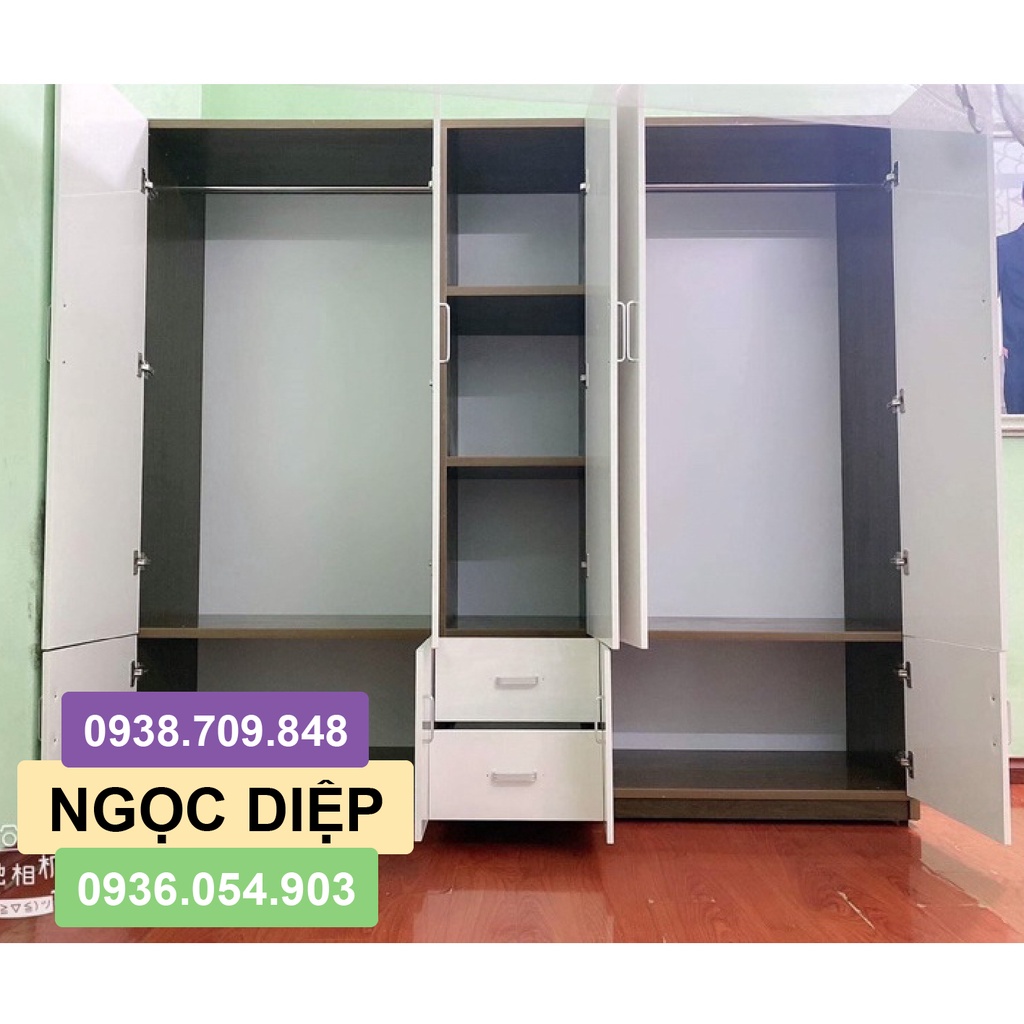[GIAO SIÊU TỐC] Tủ nhựa Đài Loan 2 Lớp 9 Cánh Cửa 2 Ngăn Kéo Cao 180 cm x dài 200 cm