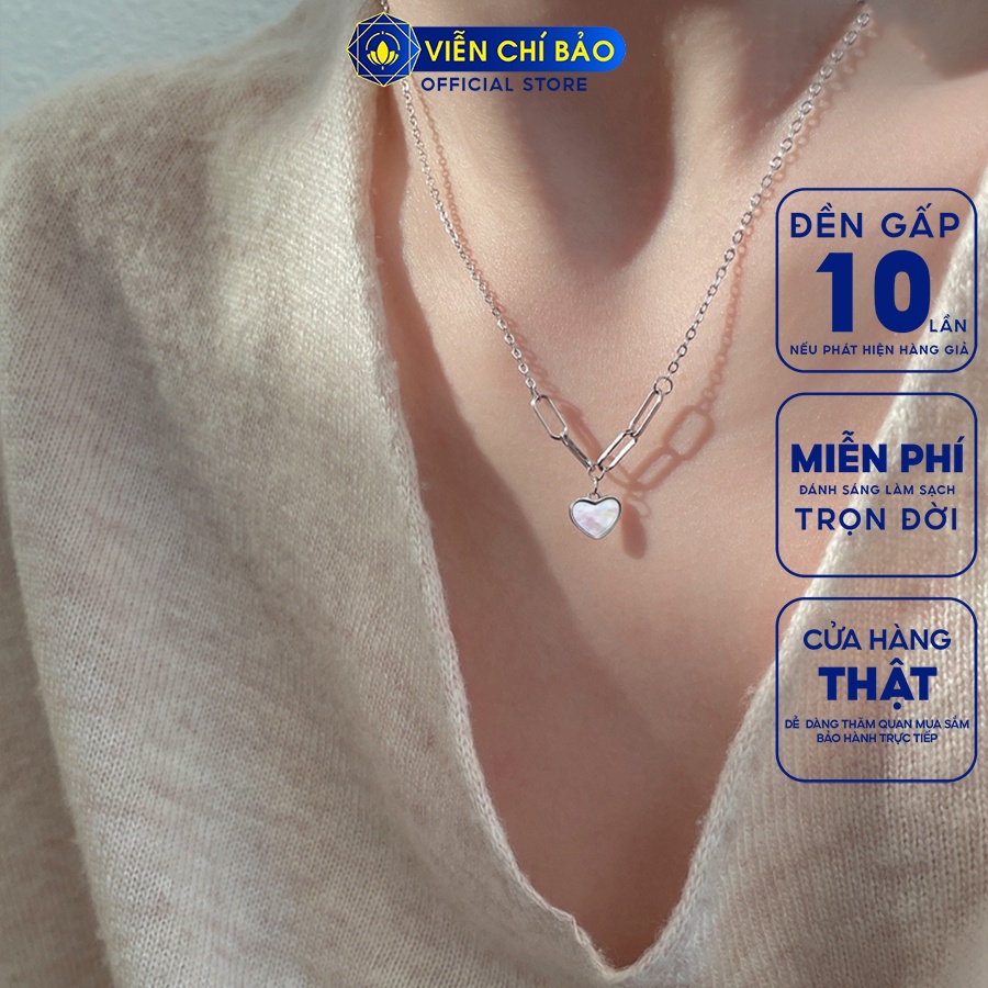 Dây chuyền bạc nữ xích trái tim chất liệu bạc 925 thời trang phụ kiện trang sức Viễn Chí Bảo D000428