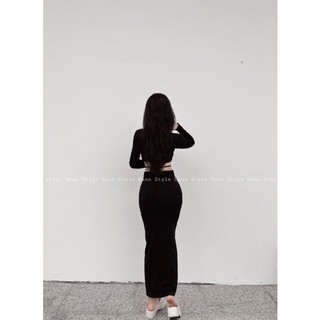 Đầm khoét eo dáng dài  ( có bigsize )