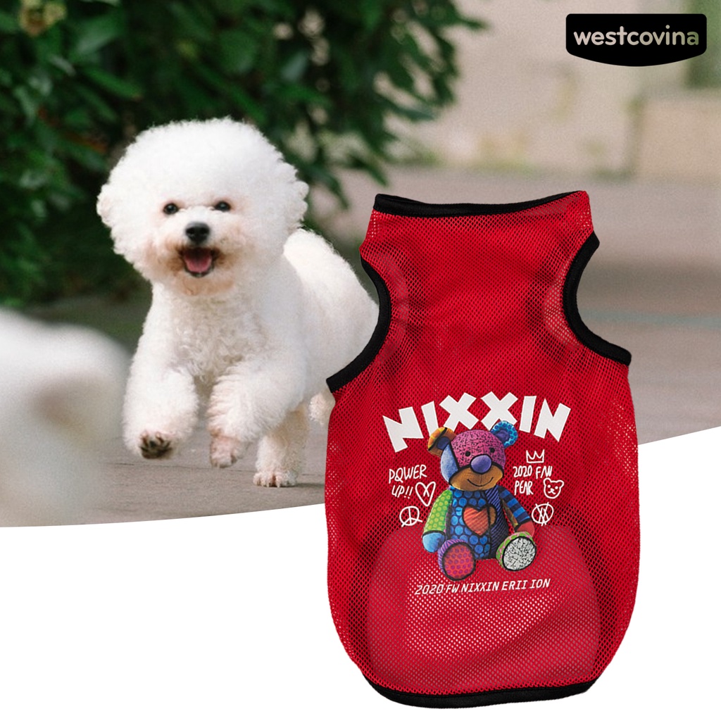 [COD]♘Áo Siêu Mỏng Bằng Polyester Mềm In Họa Tiết Hoạt Hình Cho Thú Cưng