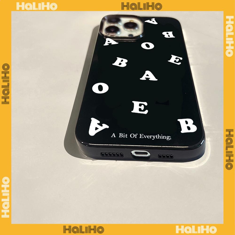 Ốp điện thoại TPU đen in chữ cái lộn xộn sáng tạo thích hợp cho iPhone 13 12 11 Pro Max 7 8 Plus X XR 14 Pro Max