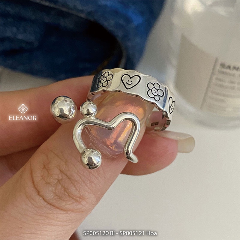 Nhẫn nữ hở bạc 925 Eleanor Accessories thiết kế viền hoa phụ kiện trang sức 5120