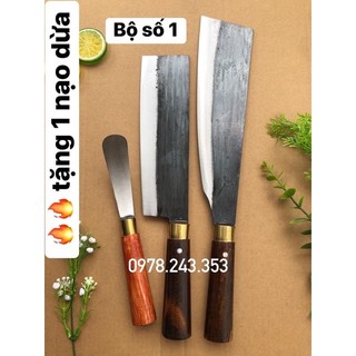 Dao chặt dừa - combo 3 dao chặ dừa lấy cơm dừa chuẩn nhíp xe