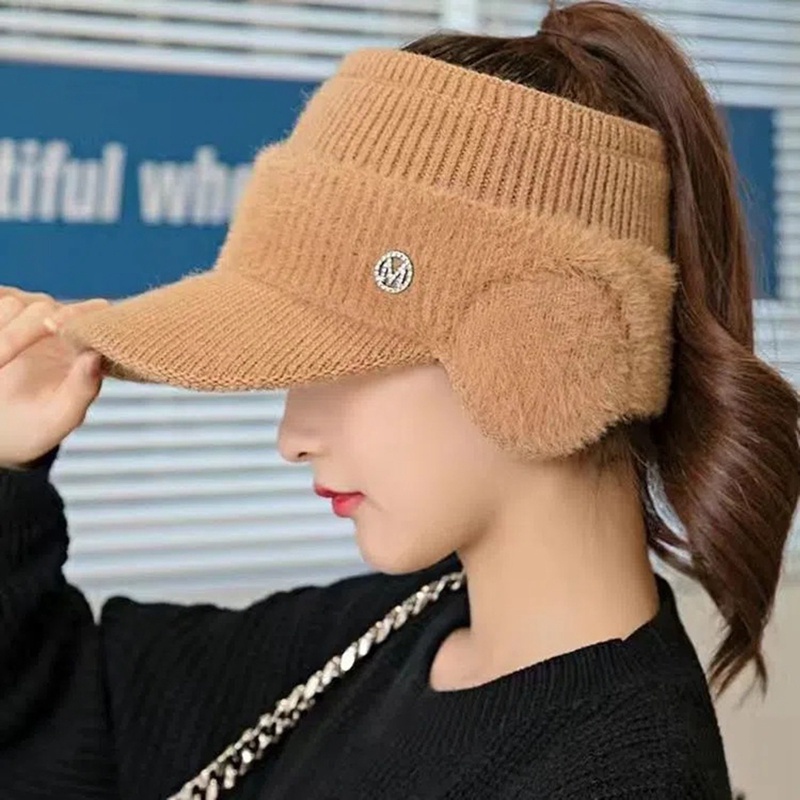 Fancyqube Mũ Lưỡi Trai Dệt Kim Hở Chóp Thời Trang Thu Đông Cho Nữ