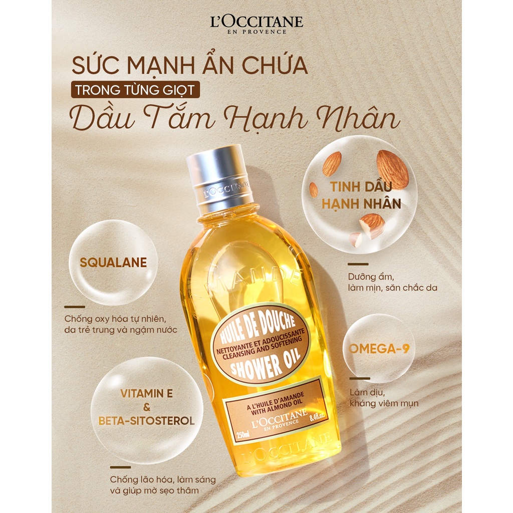 Sữa Tắm Hạnh Nhân Tăng Cường Dưỡng Ẩm Cho Làn Da Mịn Màng Hơn L'Occitane Almond Shower Oil 500ml