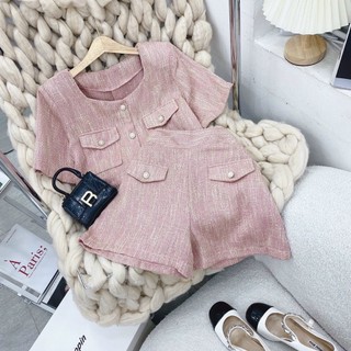 SET ÁO CROPTOP DẠ KÈM SHORT (KÈM VIDEO HÌNH THẬT)
