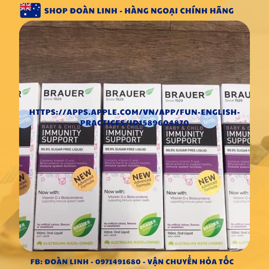 Tăng đề kháng Brauer Immunity Support , Hàng úc đi air, Siro BRAUER Baby & Child Immunity Support, Date 2024