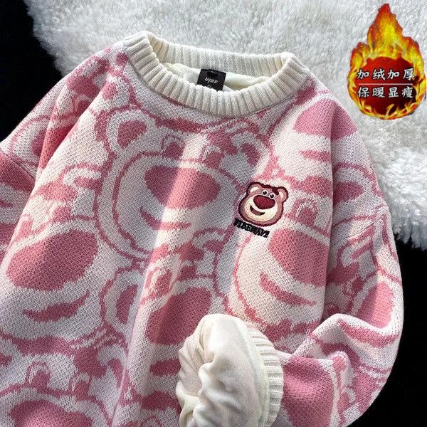 Gấu dâu tây mùa đông với len lỏng lẻo