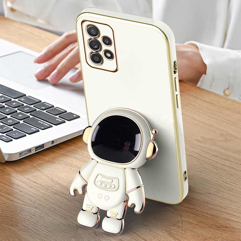 Ốp Điện Thoại Có Giá Đỡ Gập Hình Phi Hành Gia 3D Thời Trang Cho Samsung Galaxy M52 M42 A14 5G Note 8 Note9