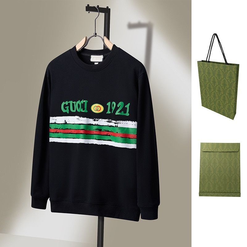 Gucci Autumn and Winter letter 1921 graffiti printing round neck loose long sleeve sweater for lovers ins