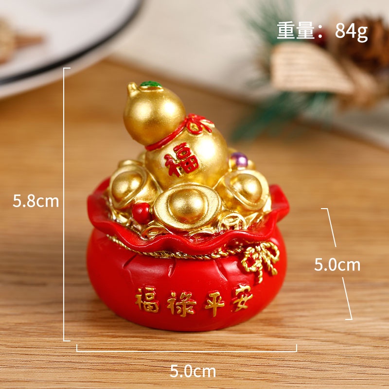 Mô hình hũ gạo muối nắp vàng Ráp biểu tượng may mắn tiền bạc trang trí nhà cửa, bàn làm việc, taplo ô tô-Ráp