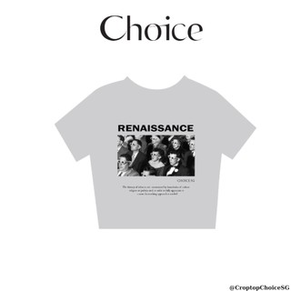 CHOICE.SG Áo Thun Xám ART In Hình Thun Cotton Co Dãn 4 Chiều Y2K-TOP