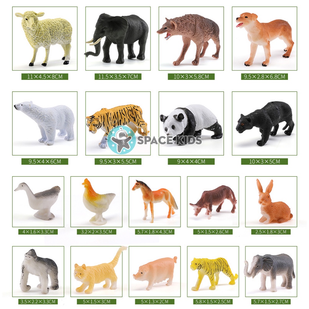 Đồ chơi mô hình con vật 58 chi tiết cho bé khám phá thế giới, bộ thế giới động vật