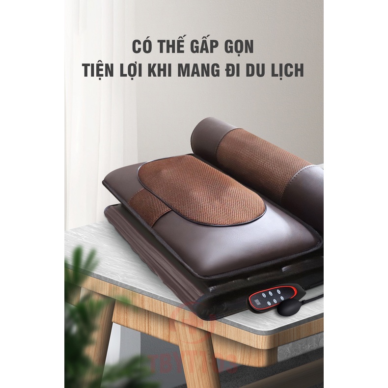 Nệm Massage - Đệm Mát Xa Toàn Thân Hồng Ngoại JD409 - Xoa Bóp Đảo Chiều, Chườm Nóng Thảo Dược, Rung Massage Tần Số Cao