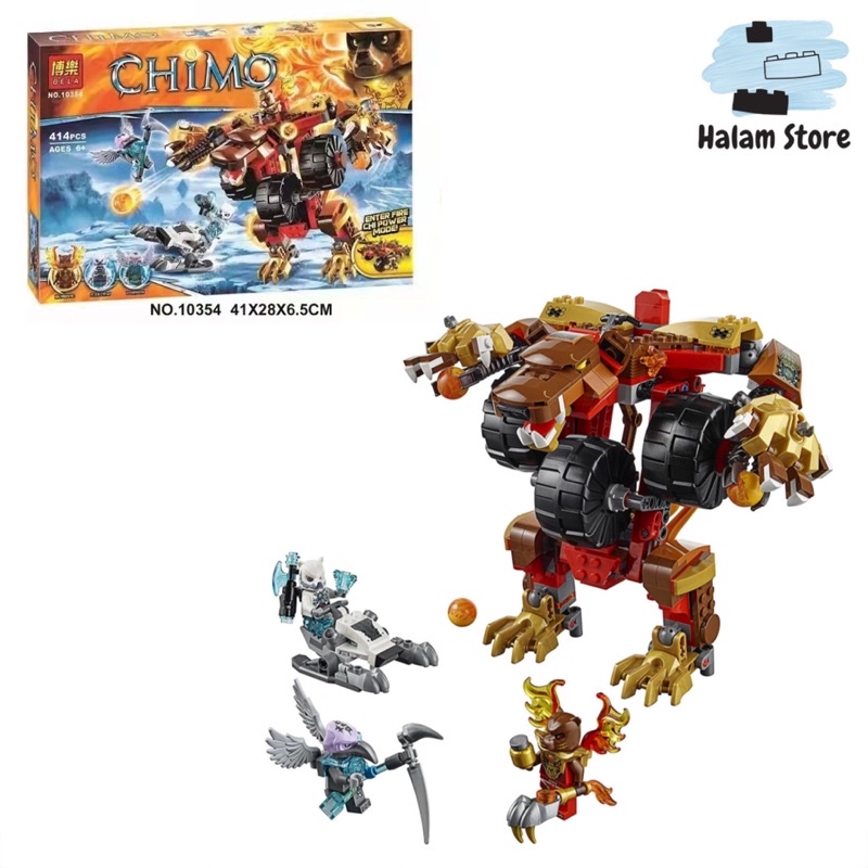 Mô hình lắp ráp non-lego Chima Bela 10354 70225 - Đồ chơi xếp hình mô hình Gấu địa chấn của Bladvic - 414 mảnh