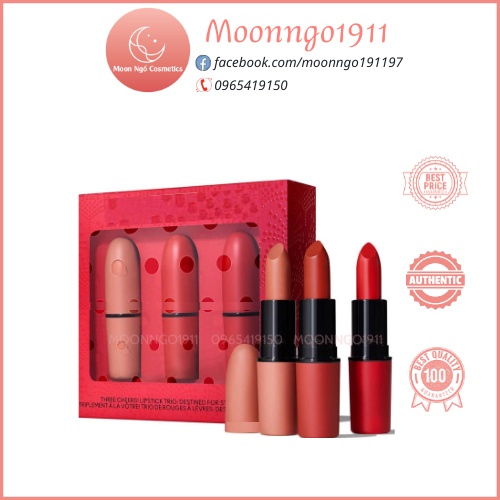 Bộ 3 son M.A.C fullsize Three Cheers! Lipstick Trio