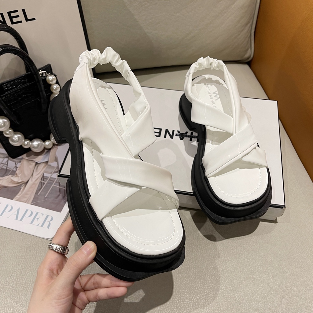 Thời Trang Xăng đan Đế Dày Mềm Quai Chéo Dành Cho Nữ