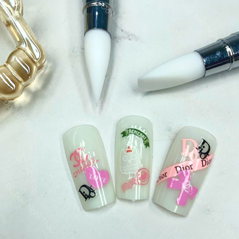 Bút silicon 2 đầu NGHI THẢO miết sticker, nặn gel làm hoa