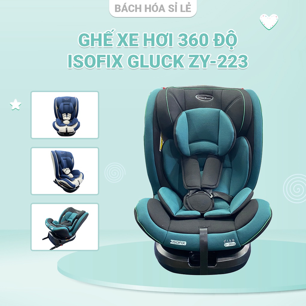 Ghế cho bé ngồi xe hơi, ô tô, ghế xoay 360 độ, có ISOFIX, tiêu chuẩn Châu Âu, dùng từ sơ sinh đến 6 tuổi