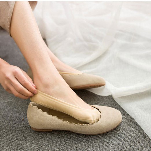 Tất nữ lụa cổ ngắn chống trượt HLBOUTIQUE, Vớ cổ thấp co dãn thoải mái, chất mềm mịn T1901