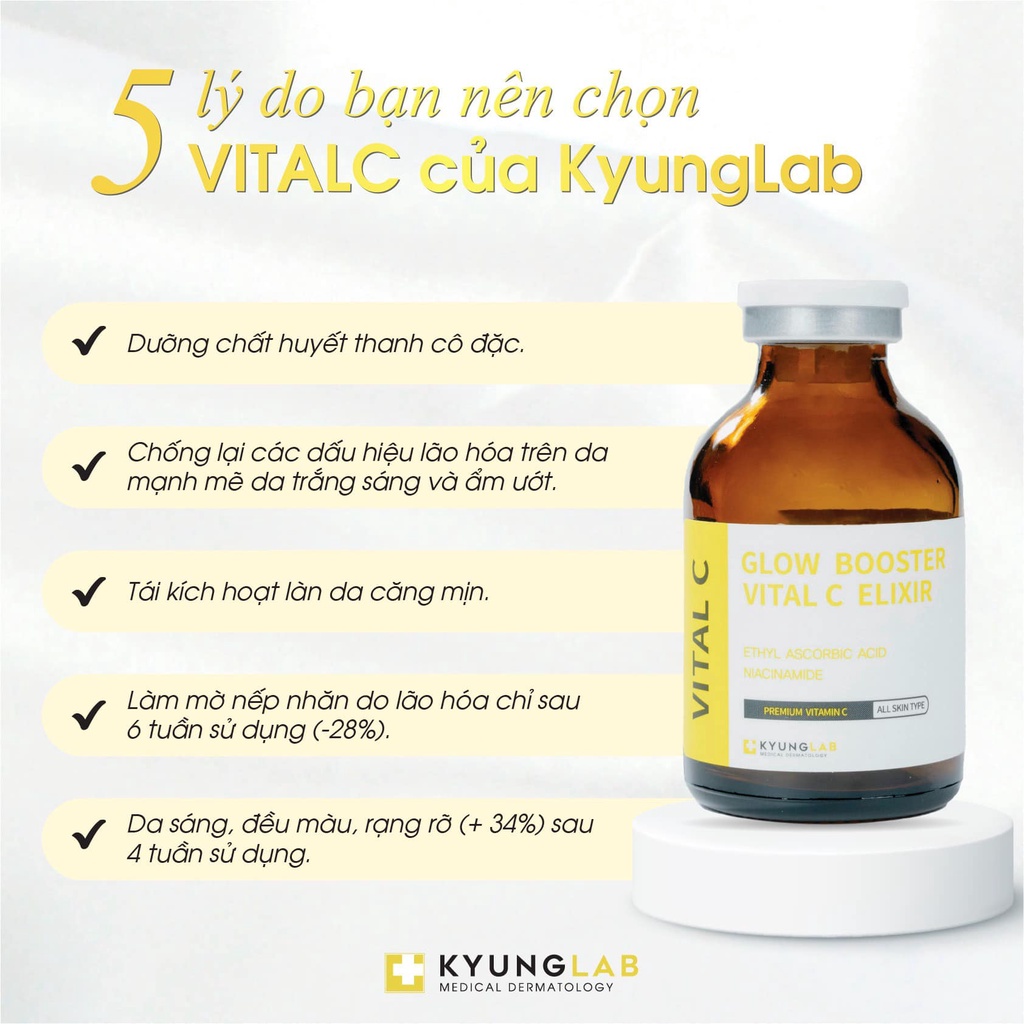 Serum vitamin C KyungLab mờ thâm trắng sáng đều màu da chống oxy hóa 30ml