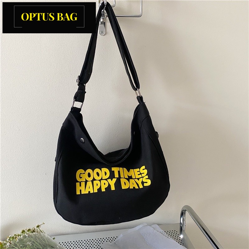Túi Xách Đeo Vai Vải Canvas Đeo Chéo Optusbag Phong Cách Nhật Bản Thời Trang Cho Nam Nữ