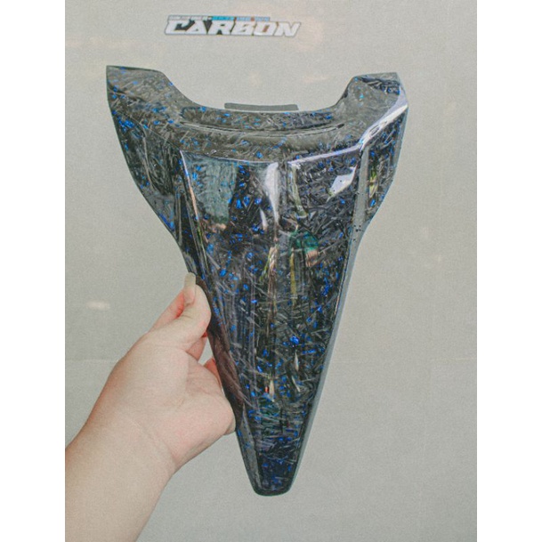 Mặt Nạ Vario Đời Mới Ốp Vải Carbon Fiber Foged Sợi Xanh Dương Lớn