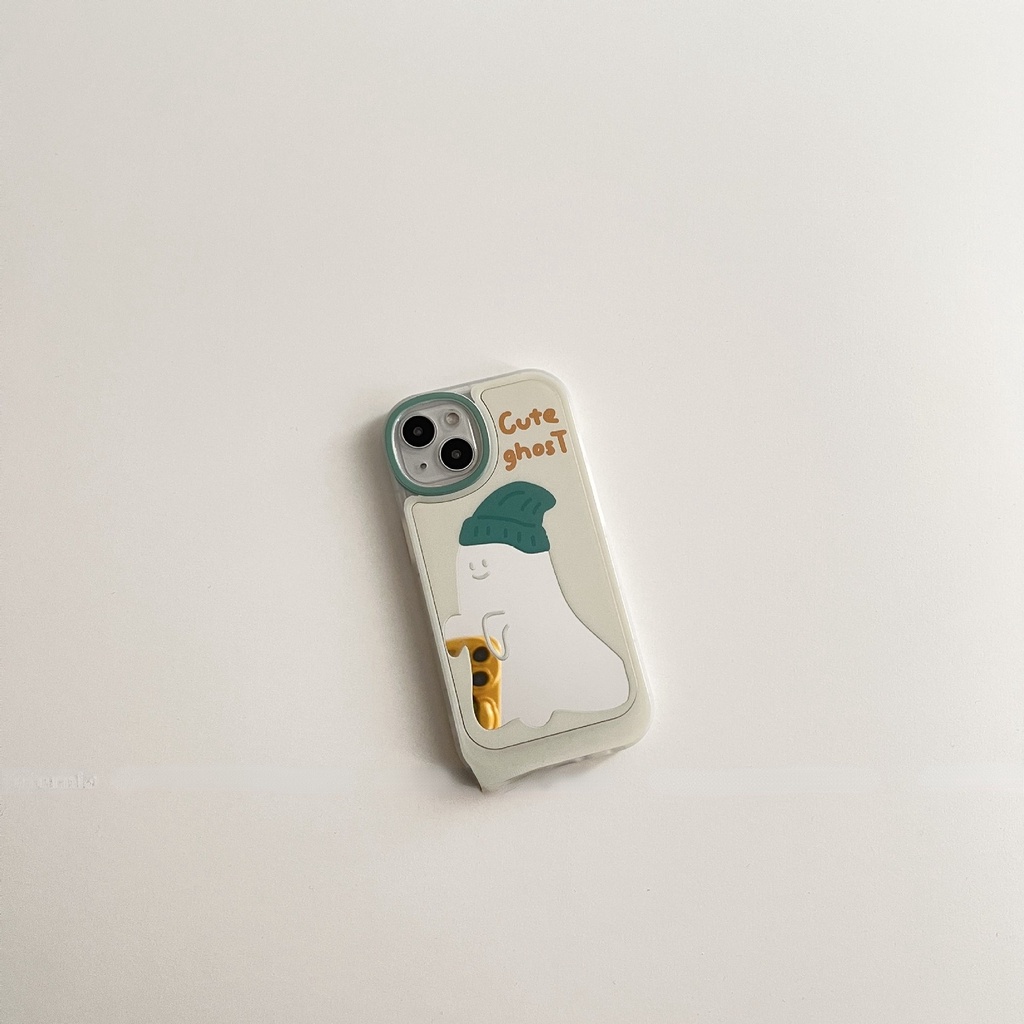 Ốp điện thoại mặt gương hình chú ma vui nhộn cho iPhone 14pro max 13pro 12 / 11 / x / xr