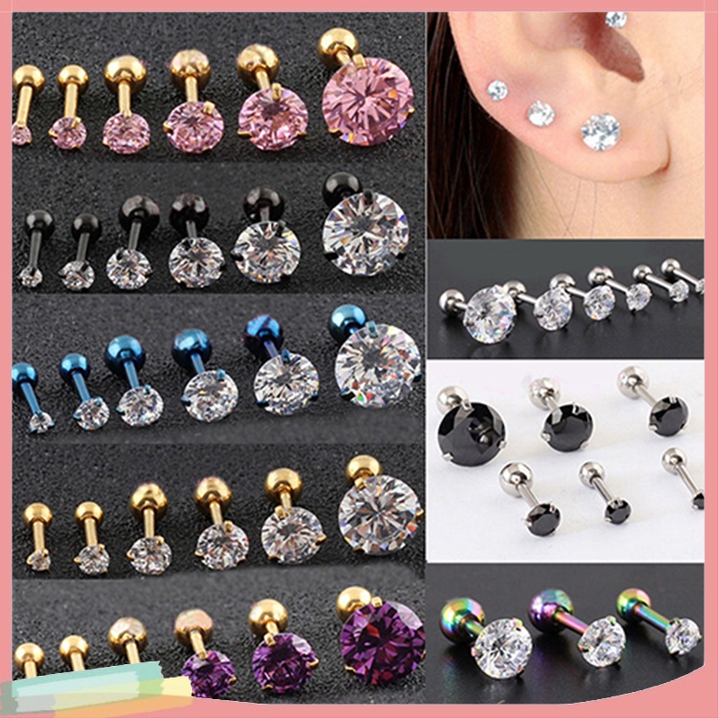 Bộ 2 khuyên xỏ tai bằng thép không gỉ cá tính