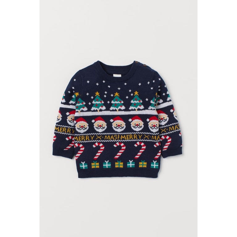 Áo len xanh green noel HM H&M_hàng chính hãng Anh