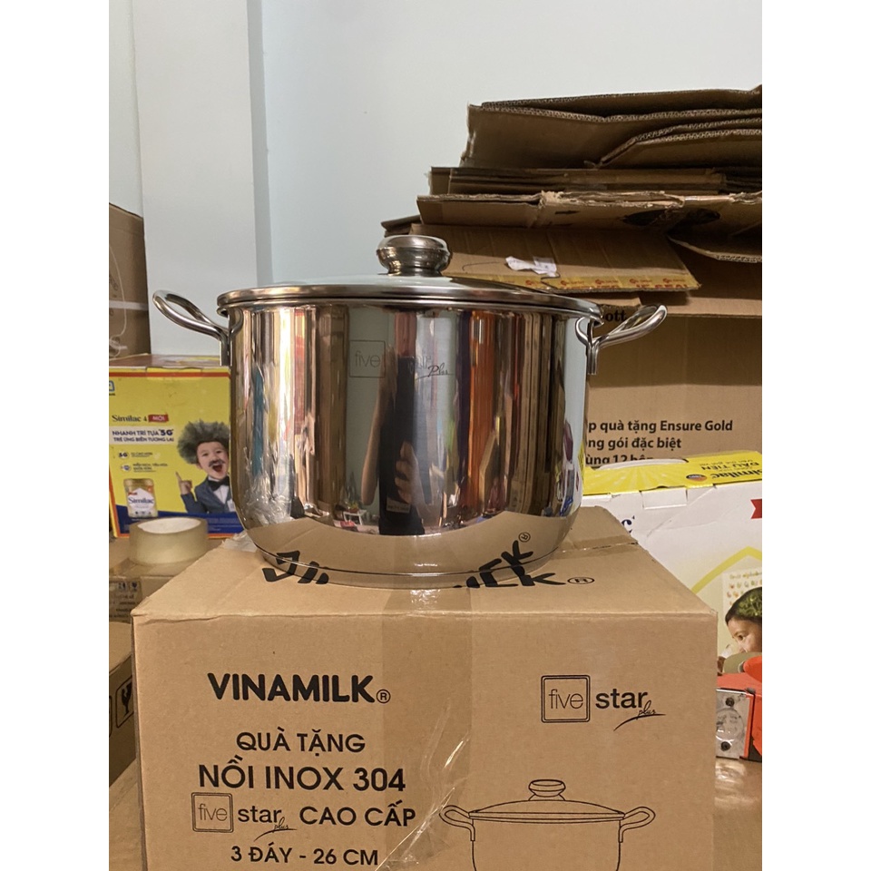 NỒI INOX 304 3 ĐÁY 26CM FIVESTAR QUÀ TẶNG SỮA VINAMILK
