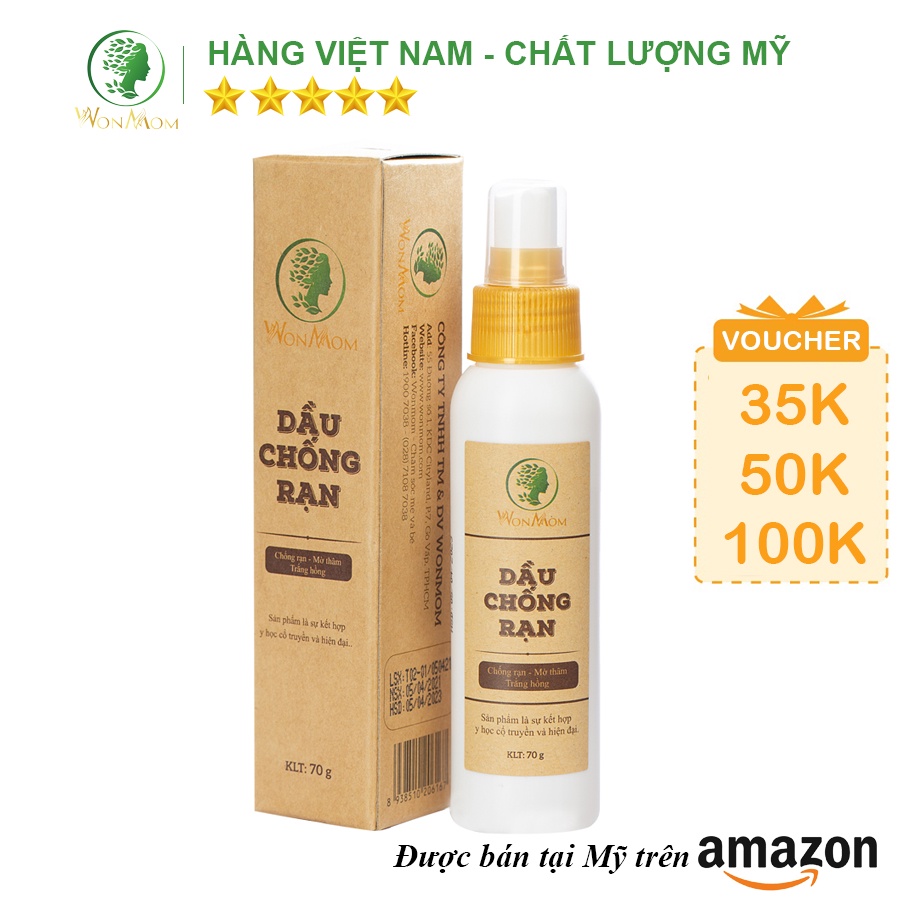 [Mã Bmlta35 Giảm Đến 35K Đơn 99K] [ Giảm 35K - Đơn 339K ] Dầu Tinh Chất Chống Rạn Da Wonmom 70G