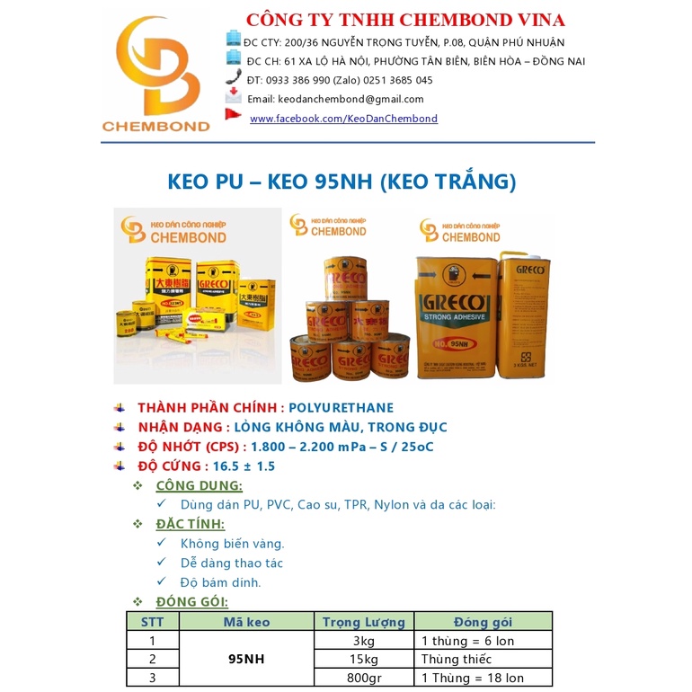 KEO DÁN GIÀY DÉP GRECO 95NH-3.3L