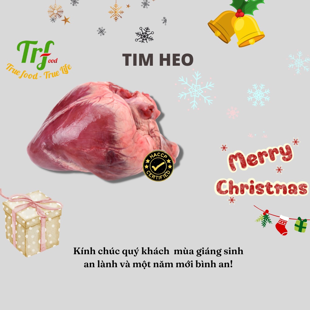 Tim heo ngon Truefood nhập khẩu quả 350-400g phù hợp món hầm, xào, nấu cháo [Giao hỏa tốc HN 2h]