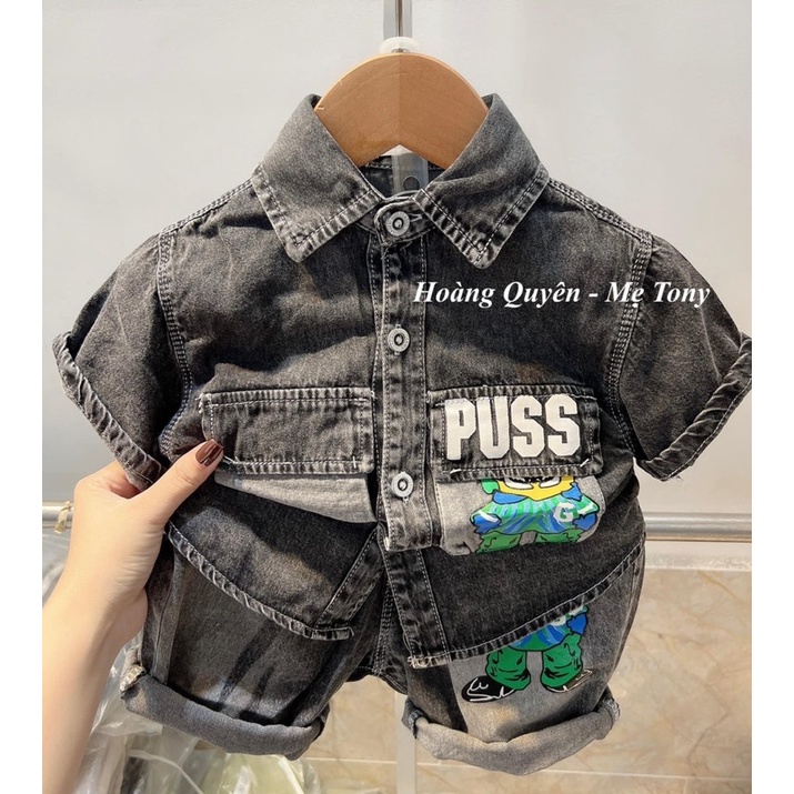 PUSS Bộ jean cho bé mã 88105