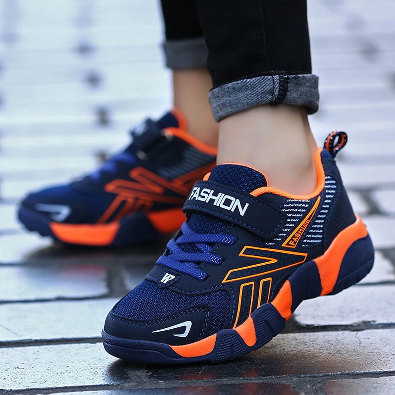 Giày Thể Thao Phối Lưới Thoáng Khí Thời Trang Cho Bé Trai