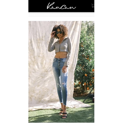 (Q966) Quần jeans cài nhiều khuy màu xanh xuất khẩu - Thanh lý vnxk